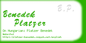 benedek platzer business card